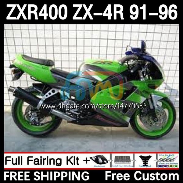 Komplettes Body-Kit für KAWASAKI NINJA ZXR 400 CC ZX-4R ZXR400 91 92 93 94 95 96 Verkleidung 12DH.27 ZX4R 400CC ZX 4R ZXR-400 1991 1992 1993 1994 1995 1996 ABS-Verkleidung heißgrün