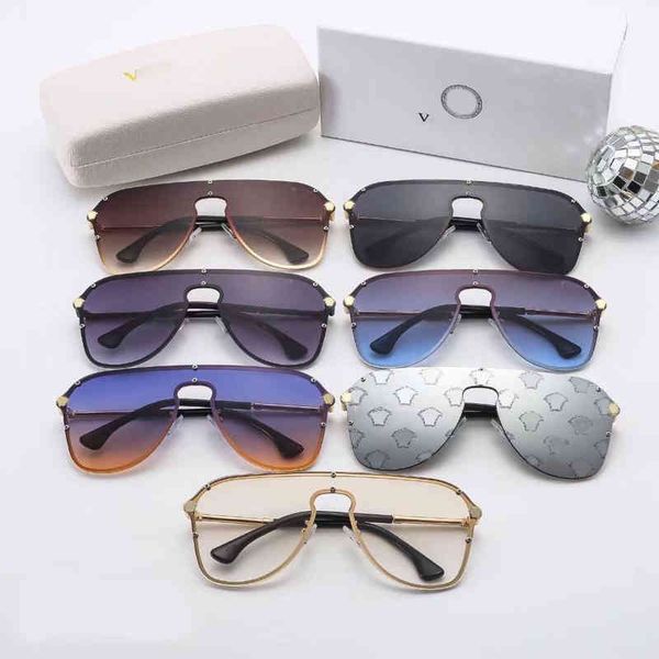 

designer versage sunglasses cycle luxurious fashion woman mens european american conjoined personality street shooting vintage baseball spor, White;black