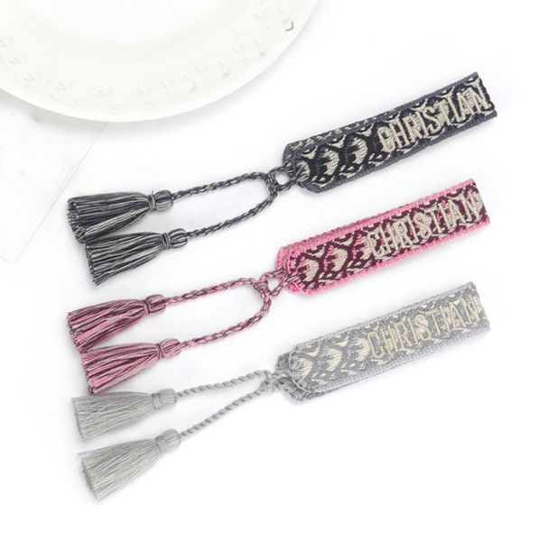

charm friendship brand bracelet bangle for women men adjustable embroidery tassel vintage couple braided jewelry bracelets bangles vzxn, Golden;silver