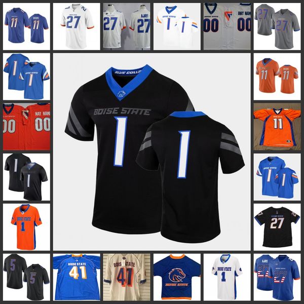

ncaa custom boise state football jersey 24 george holani 29 chris mitchell 17 donovan clark 22 tyric lebeauf 19 hank bachmeier 2 khalil shak, Black