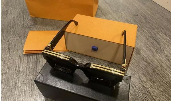Lüks Milyoner Güneş Gözlüğü Tam Çerçeve Vintage Tasarımcı Güneş Gözlüğü Erkekler Parlak Altın Logosu Sıcak Satış Kaplama Top 96006 Kutu PC'lerle