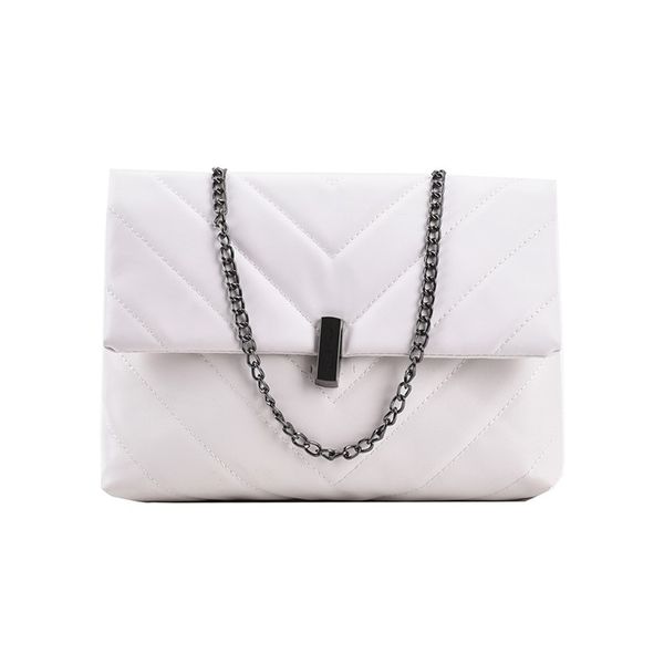 

designer fashion women pu crossbody bag casual chain solid color flap handbags fashion