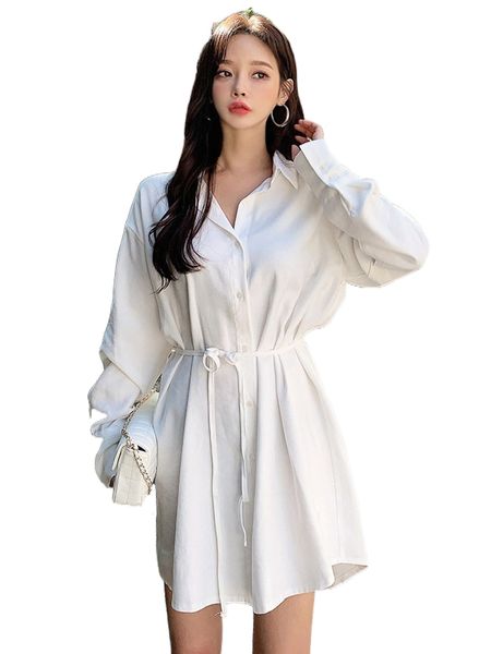 

dazy drop shoulder belted shirt dress 42nm#, Black;gray