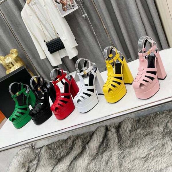 

women heels shoes sandals fashion beach thick bottom slippers alphabet lady leather high heel shoe slides water proof 000, Black