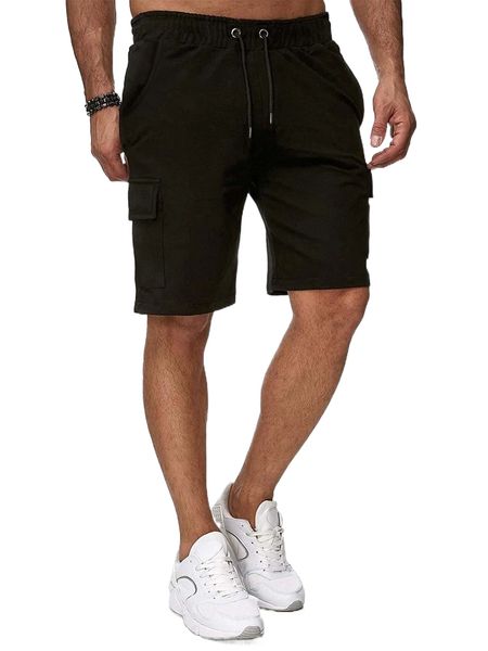 

men flap pocket drawstring waist shorts o0na#, White;black