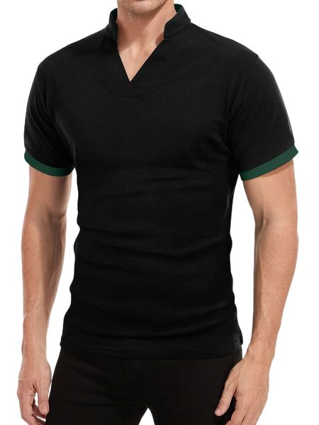 

men contrast trim tee i2fy#, White;black