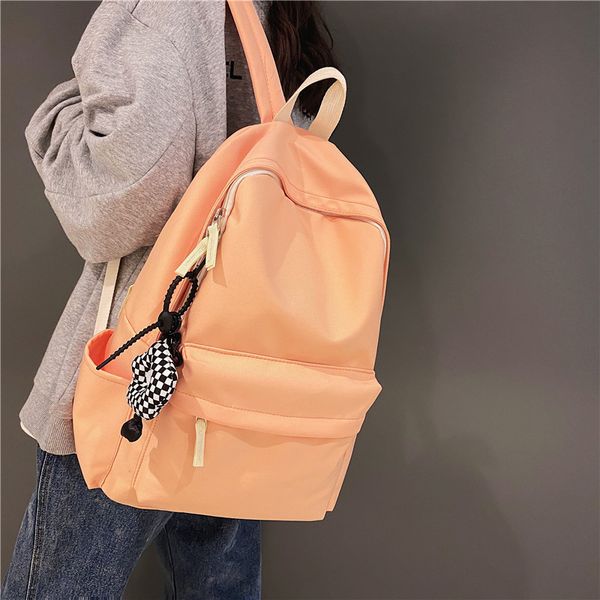 2022GGGS Brand Design Mulheres Backpack Feminino Solid Sold Color Portable Travel Bag Kawaii Ladies School Sachão para TE