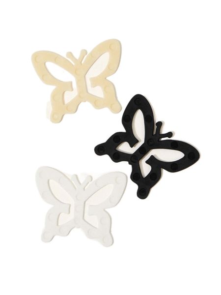 

3pack butterfly back buckle f6it#, Black;red