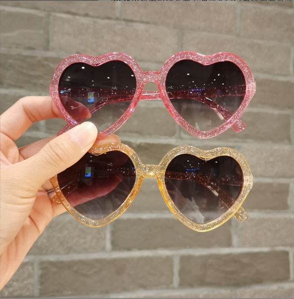 Yeni Çocuklar Aşk Güneş Gözlüğü UV400 Kaplama Güneş Gözlükleri Flaş Çerçeve Gözlüğü Bebek Erkek Kız Güzel Sunglass