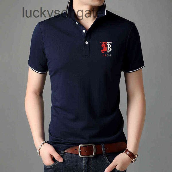 

brand designer bb r t shirt and polo shirt 2023 summer new men's short sleeve lapel t- tide brand business casual bo, White;black
