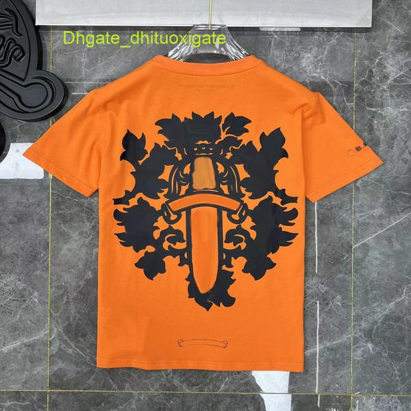 

designer mens luxury t shirts ch brand fashion men sanskrit letter t-shirt horseshoe cross tshirts man hip hop sweater summer loose women cl, White;black