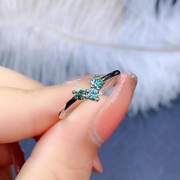 

cluster trendy rings 100% real moissanite stud for wedding 925 silver jewelry sales with clearance sale certificate of gra, Golden;silver
