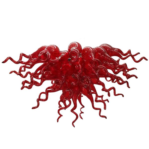 

home decoration red led blown glass pendant lamps art chandelier small size indoor lighting