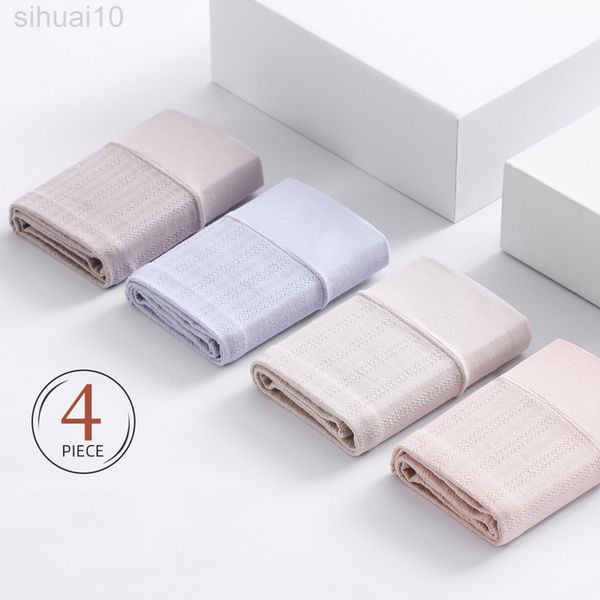 

high waist 4 pcs/set women briefs cotton body shaper plus size 5xl cute girls briefs solid underwear breathable female lingerie l220801, Black;pink