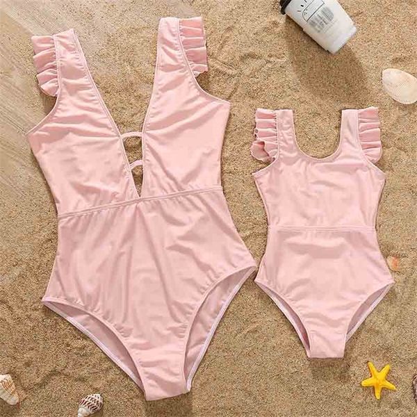 Costume da bagno coordinato per la famiglia Costume da bagno mamma e me Costume da bagno bikini Summer Beach Holiday Look per la famiglia Costume da bagno mamma figlia Vestiti 220531