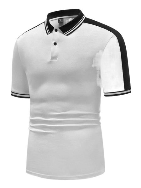 

men striped print contrast collar polo shirt v8qv#, White;black