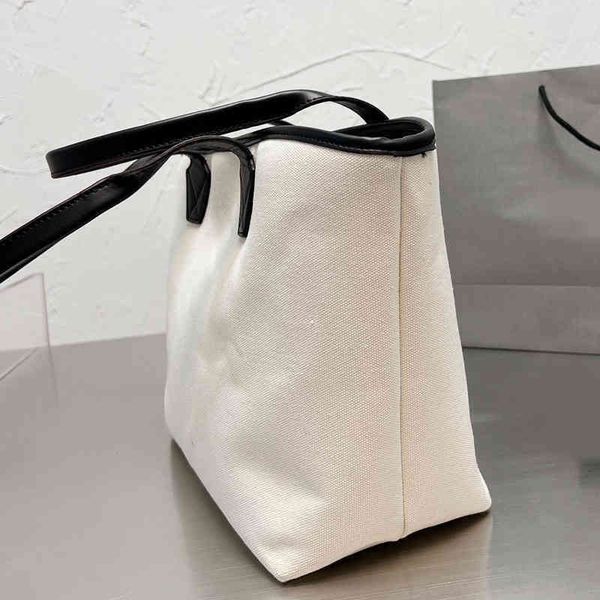 

contrast canvas tote bag women letter print handbag shopping shoulder packs leather designer crossbody female purses 220412