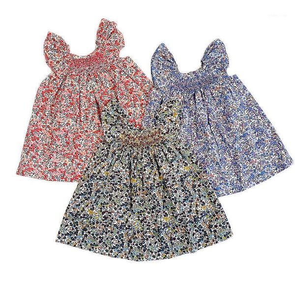 Девушка платья девочки 2022 Princess Ins Brand Linens Linens Print Olde European America Kids Girl Baby Baby