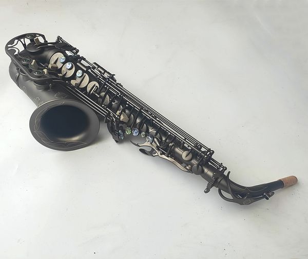

suzuki retro eb alto saxophone unique matte black nickel plated carved surface e flat instrument sax with case