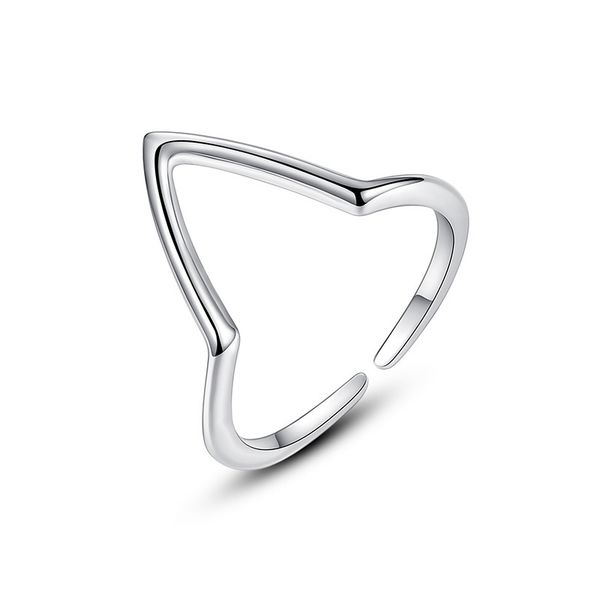 

925 silver open band rings v-shaped letter exaggerated personality fashion simple