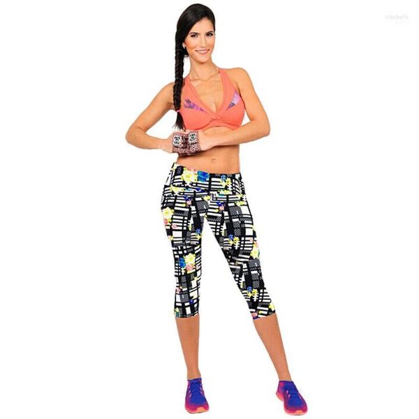 Leggings femininas 2022 Women Women Out The Print Cropped Trouspers Fitness Sports Gym Running Athletic Pants a#25