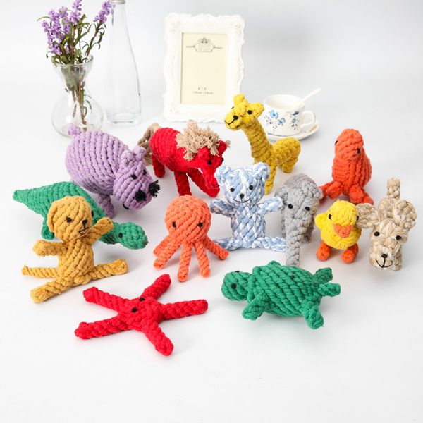 Новая серия животных чистка зубов хлопковые веревочные игрушки с утоложденными собачьи игрушки DHL Delivery 2023