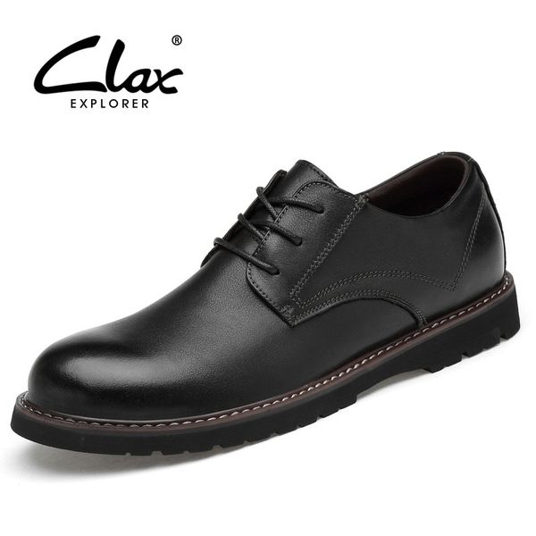 

clax mens oxfords shoes genuine leather dress shoe male wedding shoe social chaussure homme brown office formal shoe plus size y200420, Black