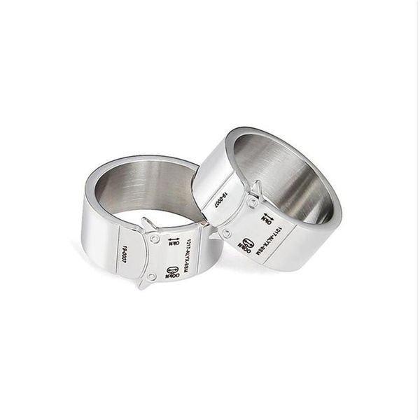 

alyx rings 2020 men women 1017 9sm smooth alyx buckle ring stainless steel colorfast metal engraved buckle2588, Silver