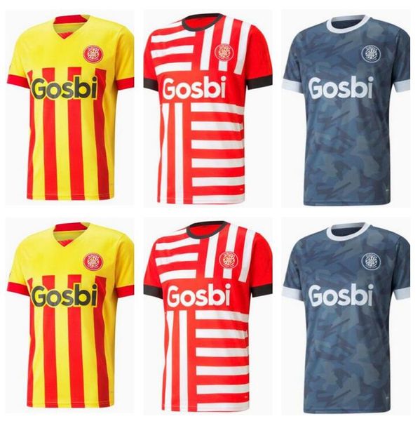 

22 23 girona soccer jerseys home 2022 2023 n.bustos c.stuani jairo d.sarmiento maillots foot football shirts kit, Black