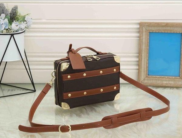 

luxury tote bag petite malle shoulder handbags box trunk pocket woman evening crossbody bag leather designer embossing clutch messenger wall