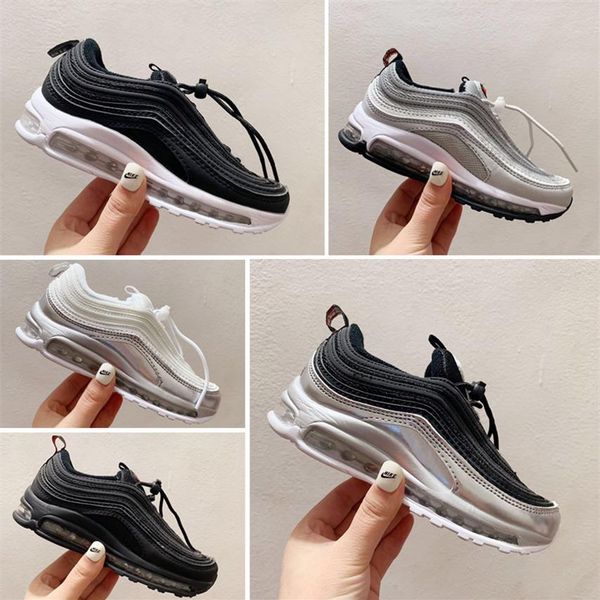 

og kids boys girls casual fashion sneakers silver bullet metallic gold athletic walking sports shoes black277d, Black