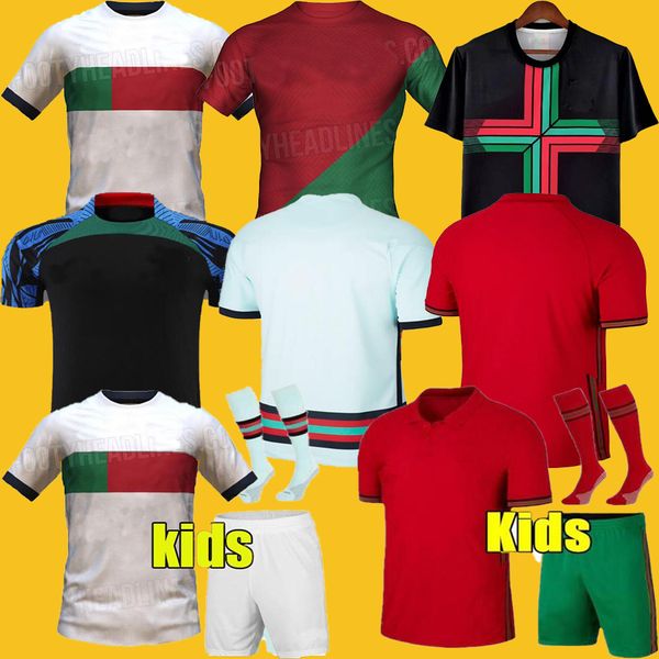 

2022 euro202 soccer jerseys portogallo 100th training bruno fernandes 22 23 andre silva joao felix neves diogo j. ruben dias men women kit, Black;yellow