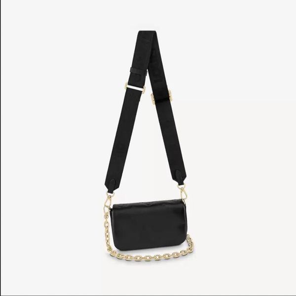 

hh m81398 wallet on strap black thread bag bubblegram series bags papillon bbs designer chain crossbody wallet purse womens shoulder tote