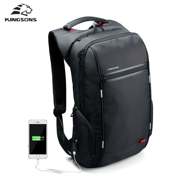 Kingsons USB Charge Business Fashion Wasserdicht 131517 Notebook-Computer-Rucksack für Männer Frauen Laptoptasche 133156173 Zoll 201125