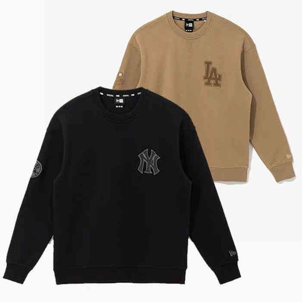 

xiaohuage 2022 spring new printed geometric letters loose and thin sweater couple fashion round neck plush top, Black