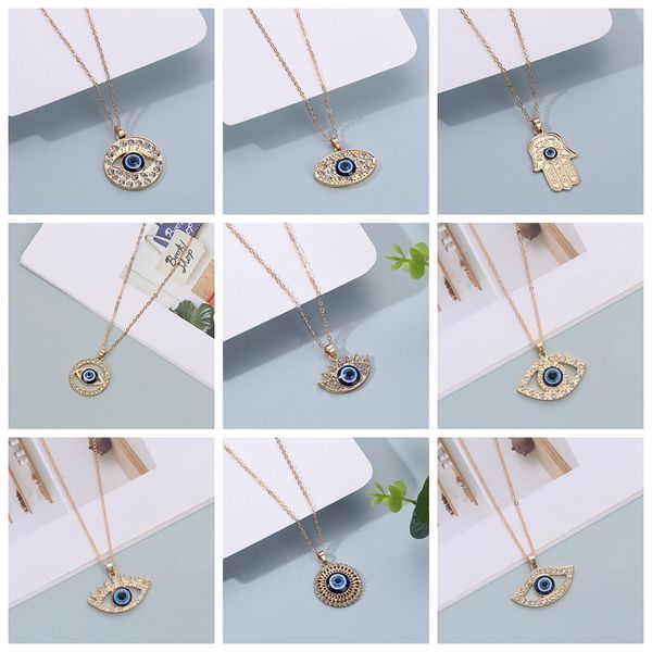 

fashion turkish blue evil eye pendant necklace for women gift, Silver