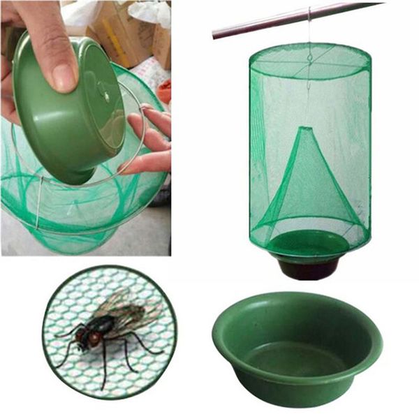 Fly Kill Pest Control Trap Fools reutilizável pendurar apanhador de mosca verão Flytrap Zapper Cage Net Garden Supplies