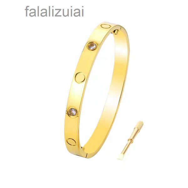 

designer carti er designer bracelet 18k gold plated men diamond bangle 4mm 6mm 7mm women stainless steel screw screwdriver bracelets gift je, Silver
