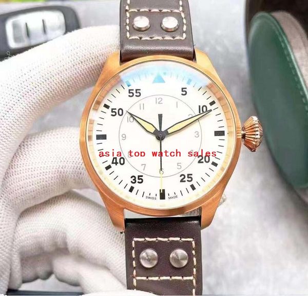 Meistverkaufte klassische, neueste Multi-Style-Big-Pilot-Herrenarmbanduhren, 43-mm-Zifferblatt, Asiens 2813-Uhrwerk, Originalschnalle, hochwertiges Lederarmband I-W329701. Herrenuhren