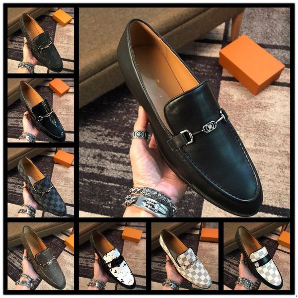 

mm luxury italian outdoor business formal dress shoes men leather loafers formal wedding flats designer office oxford casual shoe for mens 1, Black