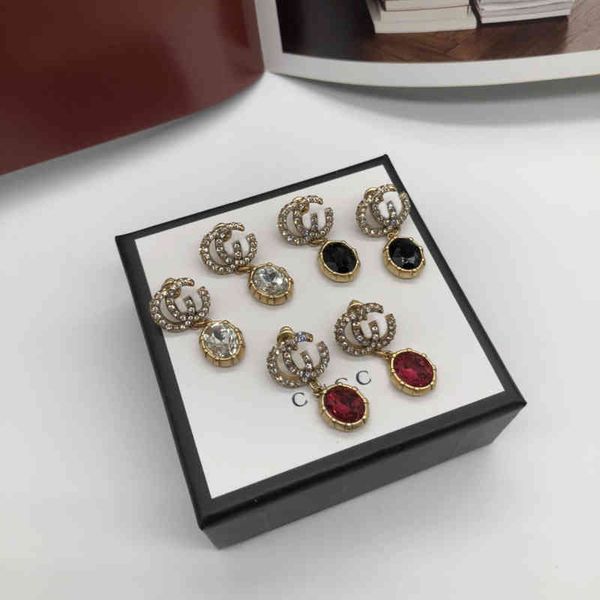 

2022 factory wholesale new ancient light luxury full diamond advanced sense simple high-end earrings female i 7rsr, Golden