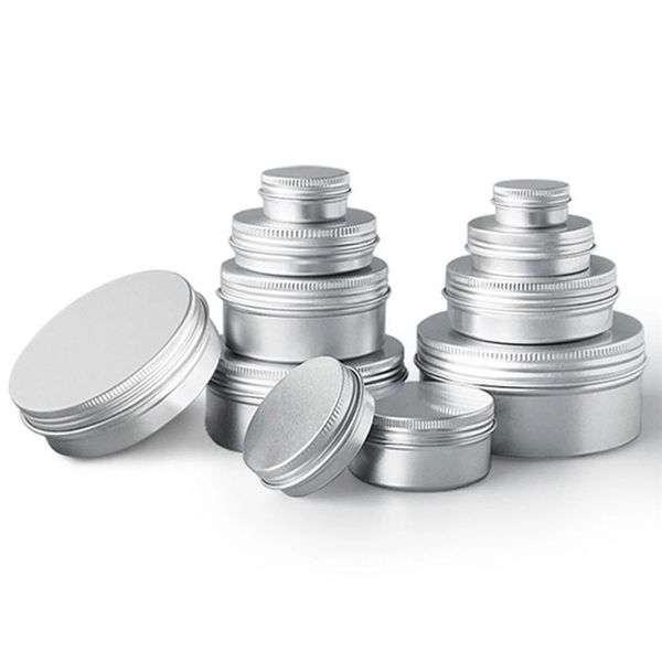 Алюминиевые серебряные оловянные банки круглый металлический контейнер с бутылочками для упаковки банки с винтовыми крышками для косметических аксессуаров для красоты