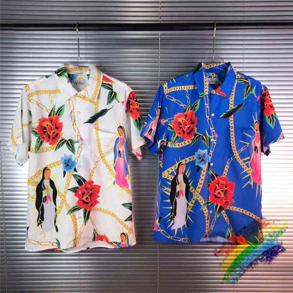

wacko maria new hawaii shirt digital printing men women version tees fashion streetwear shirtst220721, White;black