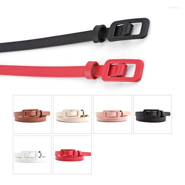 Cintos de cor sólida feminina PU Small Belt Fildle Fuckle sem agulha Punchamento livre Decorativo Bincheiro fino Fred22