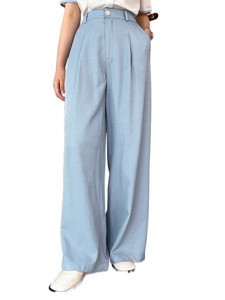 

dazy high waist wide leg pants p70i#, Black;white