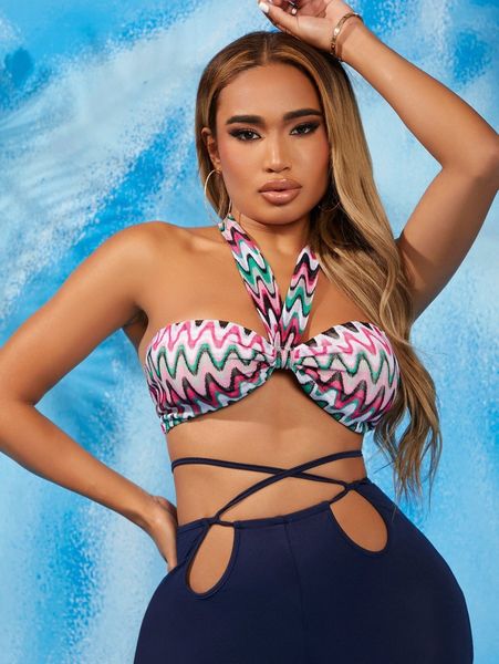 

sxy allover print backless crop halter 09ky#, White