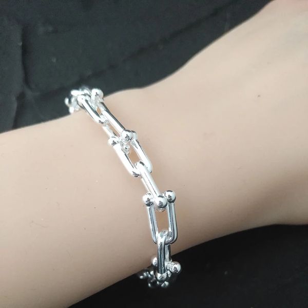 

fashion silver u chain t lover heart hardware bracelet bangles for women love bracelets designer luxury jewelry pulseira girlfriend couple&#, Black