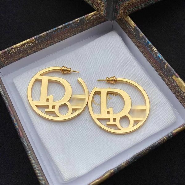 

jewelry online sale 80% off 21 new big earrings doo letter women's fashion versatile temperament s925 silver needle earrings, Golden