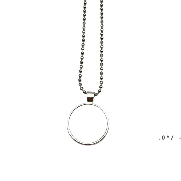 Collana con pendente a trasferimento di calore Collana rotonda in metallo bianco con sublimazione Accessori per gioielli di moda Regalo creativo ZZA12763