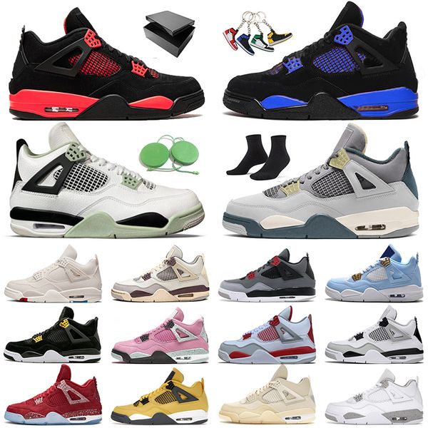 

jumpman 4 basketball shoes 4s military black cats seafoam off sail game craft infrared designer sneakers sports white oreo red thunder women